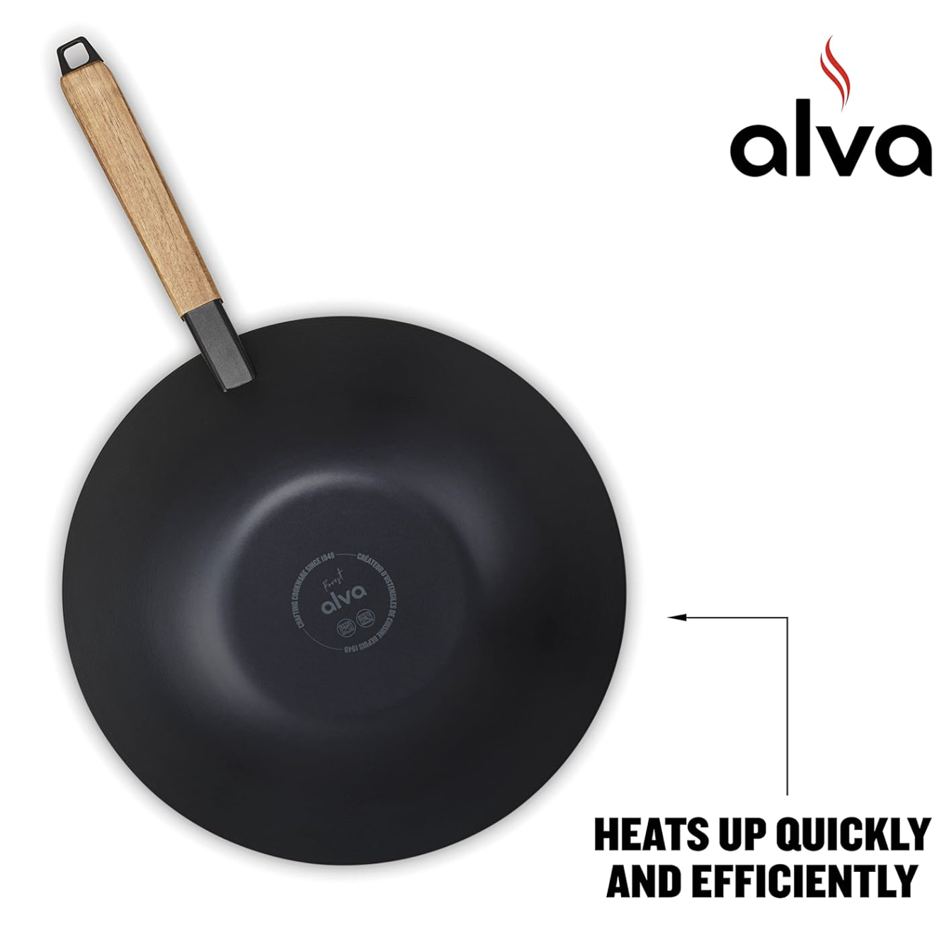 The Alva Nontoxic Carbon Steel Seasoned Wok